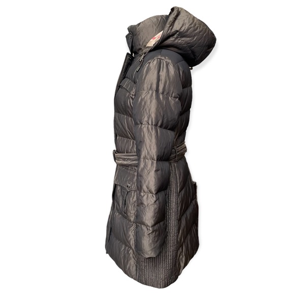 Burberry Puffer Jacket Hooded Belted Coat Quilted Mink Gray - Picture 4 of 15